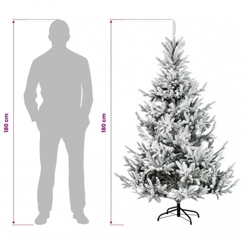 Kunstigt juletræ med julekugler og 300 LED - 180 cm, varm hvid