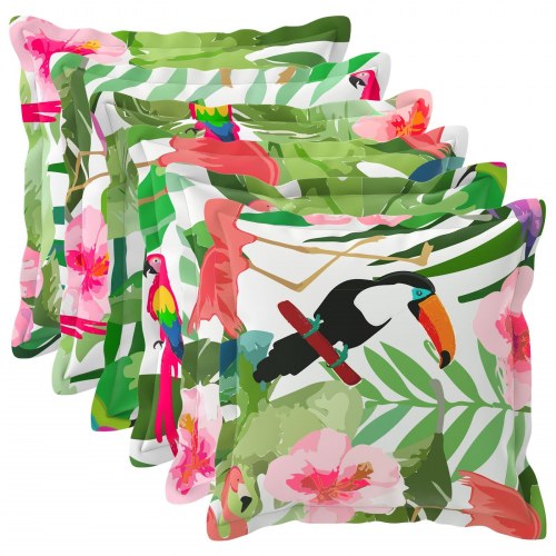 Pyntepuder 6 stk. HOUTEN - flerfarvet 50 x 50 cm