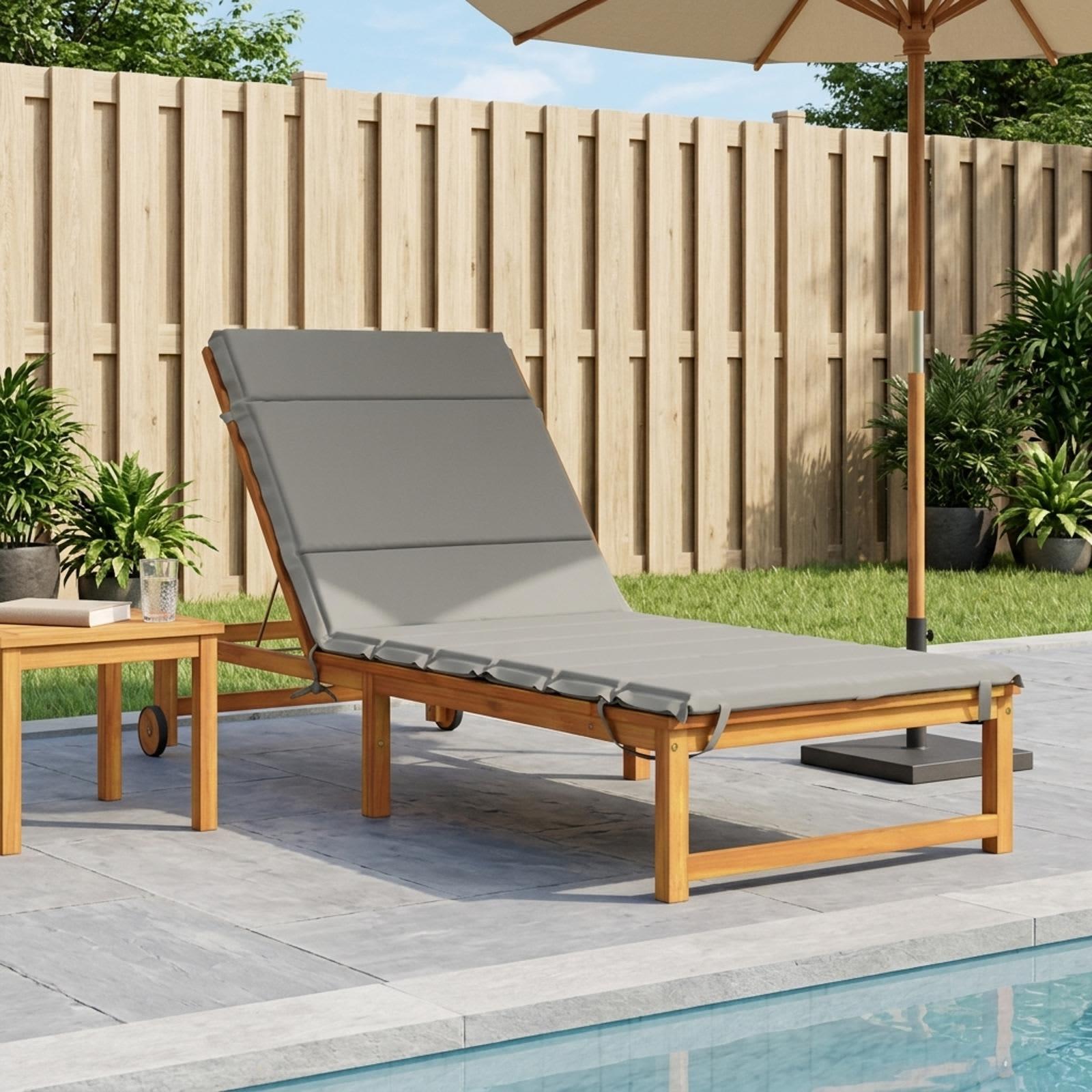 vidaXL Solseng Pude GEMERT 100% polyester Grå 200 x 90 x 3 cm