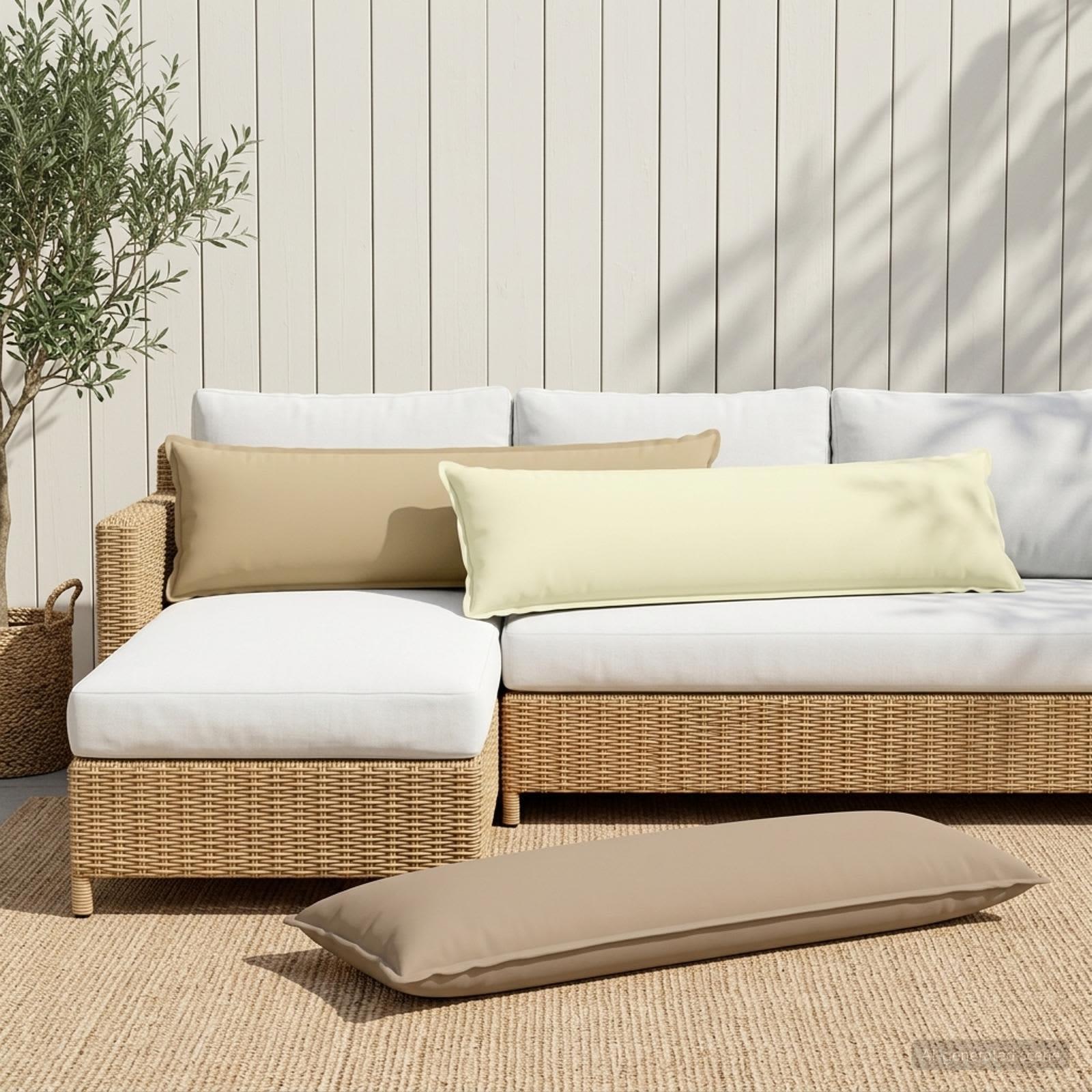 vidaXL Pude 2 stk. HOUTEN Beige 40 x 145 cm Polyester