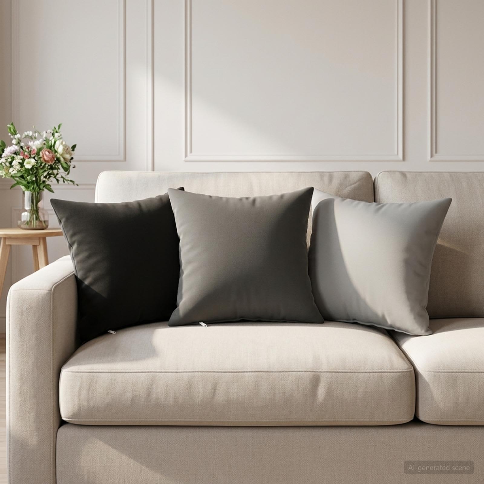 vidaXL Pude 12 stk. HEERLEN Antracit 40 x 40 cm Polyester