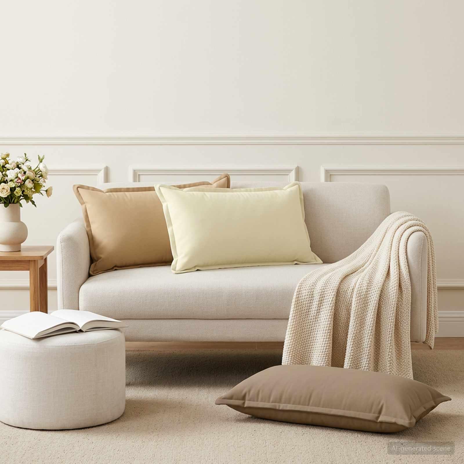 vidaXL Pude 12 stk. HOUTEN Gråbrun 40 x 80 cm Polyester