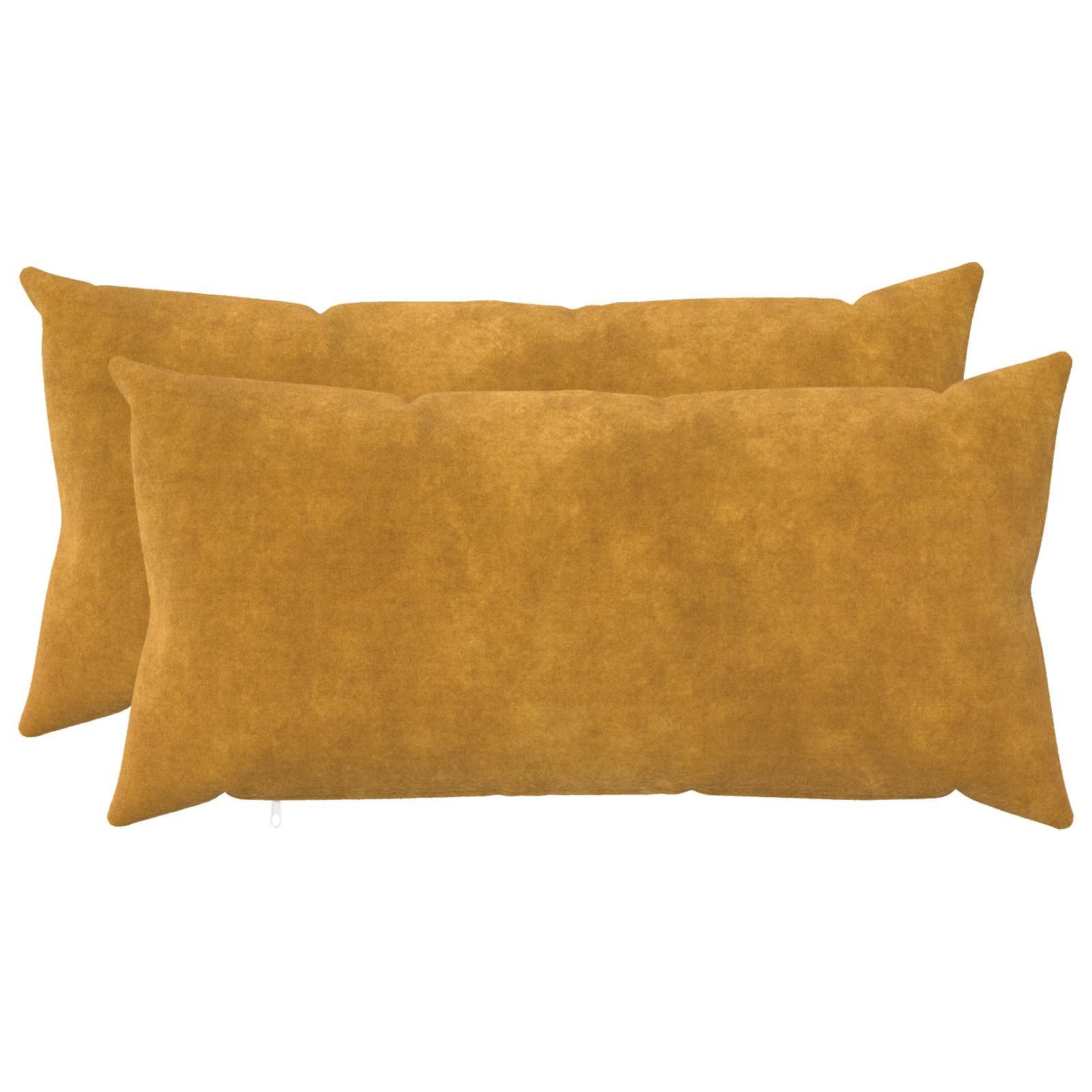 vidaXL Pude 2 stk. HEERLEN Gul 40 x 80 cm Mikrofiber Fleece