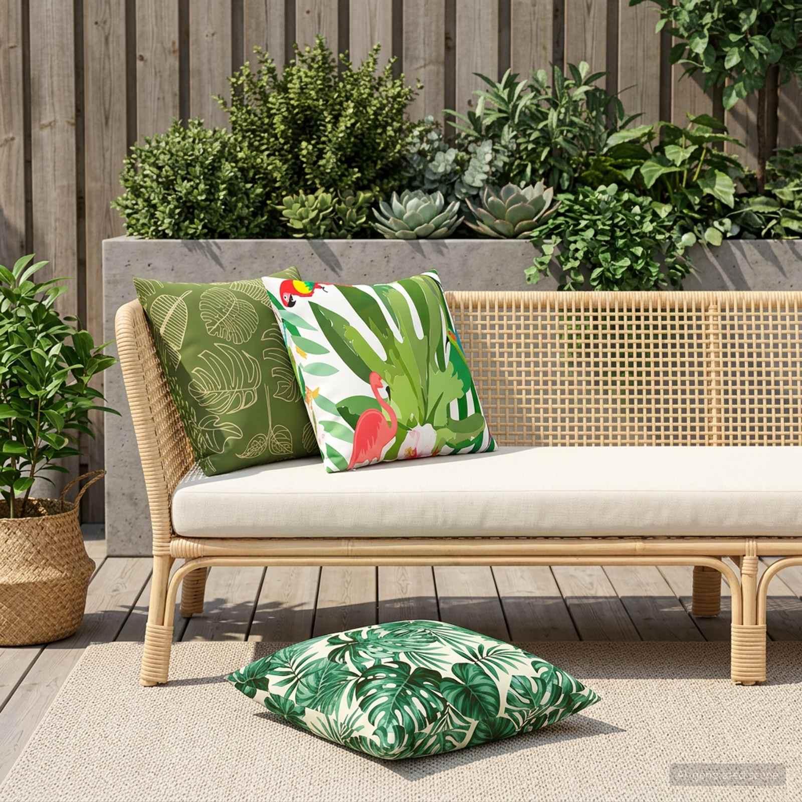 vidaXL Pude 2 stk. HEERLEN Bladmønster 55 x 55 cm Polyester