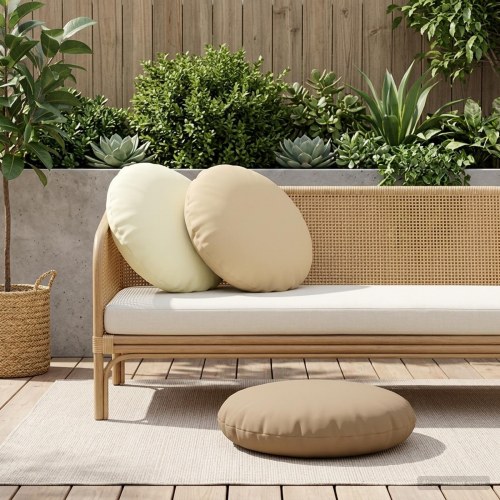 Runde puder HEERLEN 6 stk. - beige, Ø 50 cm
