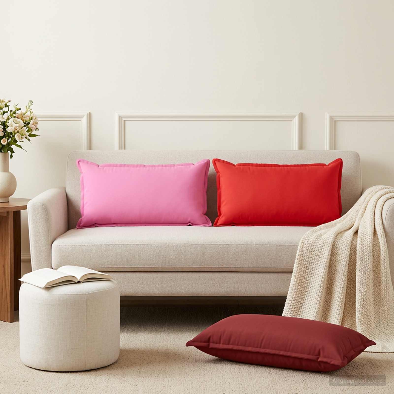 vidaXL Pude 2 stk. HOUTEN Rød 40 x 80 cm Polyester