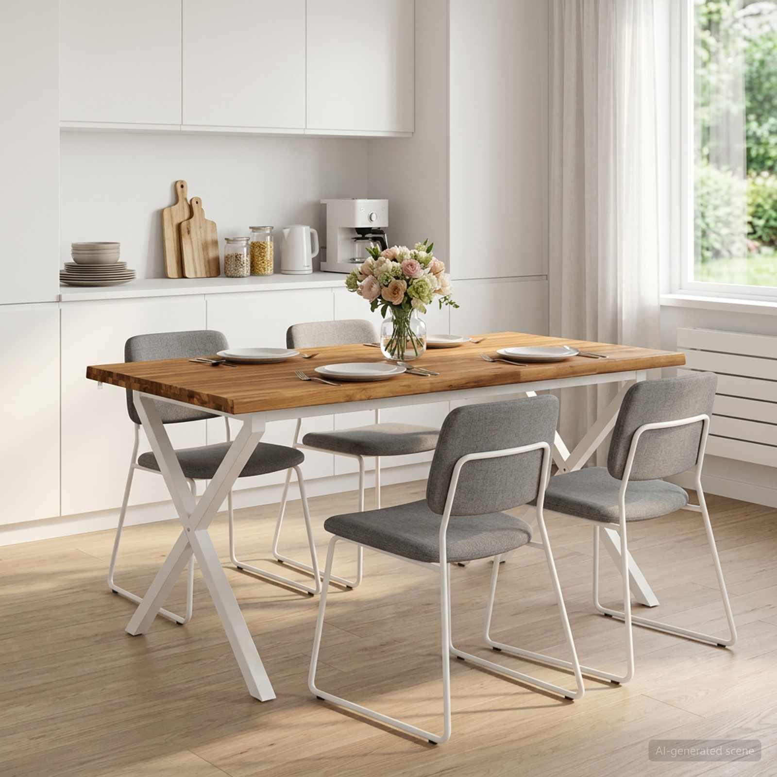 vidaXL Dining table med live edge 160 x 80 x 75 cm Massivt Akacietræ