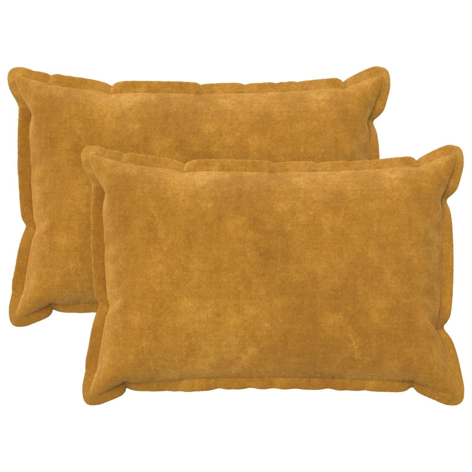 vidaXL Pude 2 stk. HOUTEN Gul 50 x 75 cm Mikrofiber Fleece