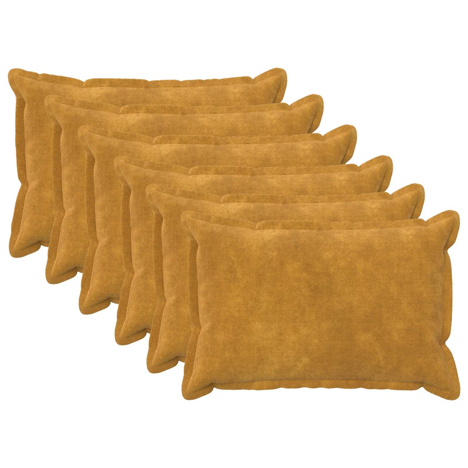 vidaXL Pude 6 stk. HOUTEN Gul 30 x 50 cm Mikrofiber Fleece