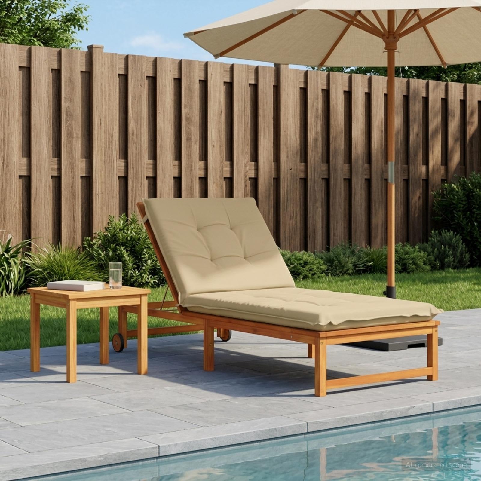 vidaXL Solseng Pude GEMERT 100% polyester Beige 190 x 90 x 9 cm