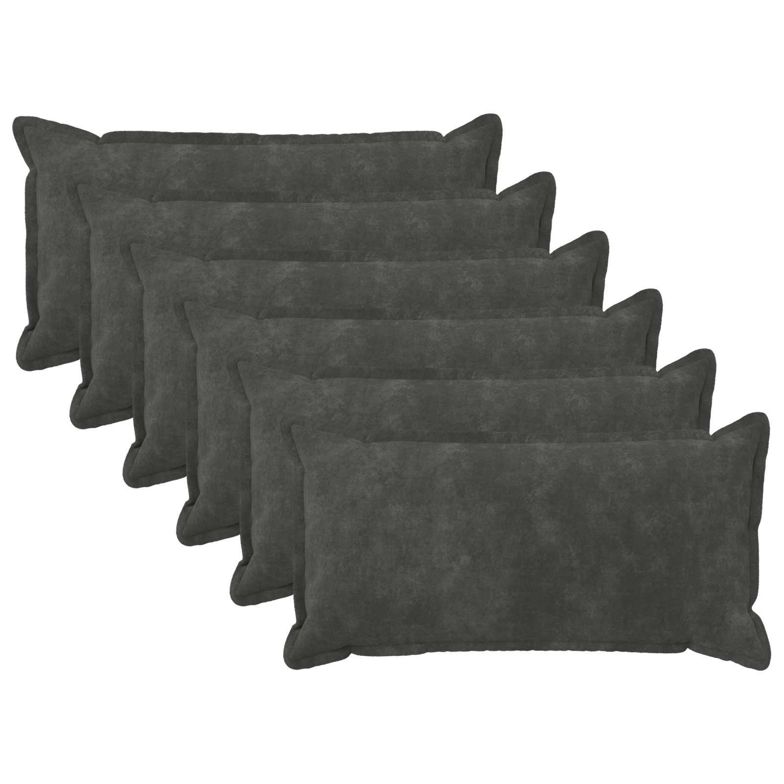 vidaXL Pude 6 stk. HOUTEN Antracit 40 x 80 cm Mikrofiber Fleece