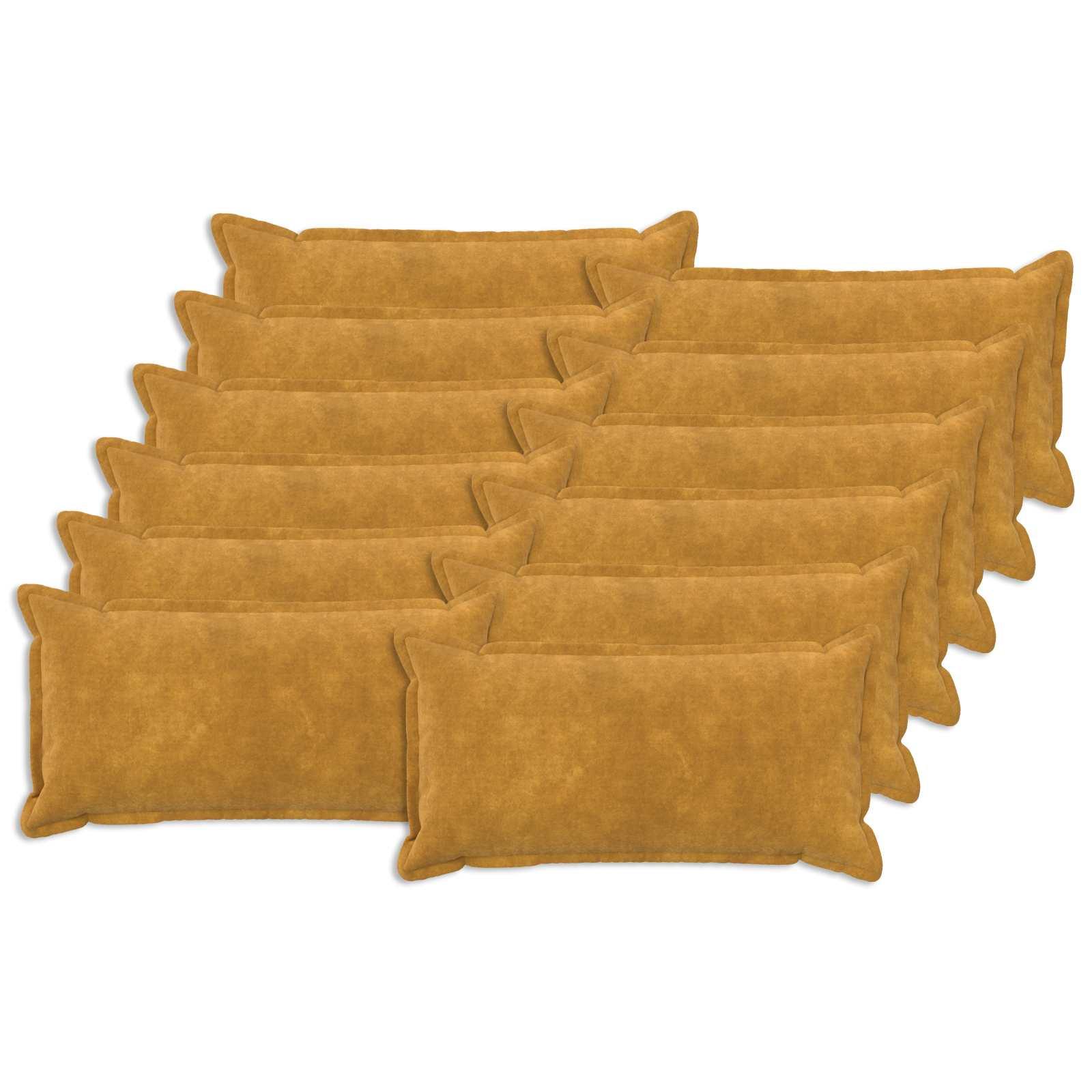 vidaXL Pude med pude HOUTEN 12 stk. Gul Mikrofiber Fleece