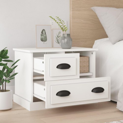 Sengebord 60 x 39 x 45 cm - hvid