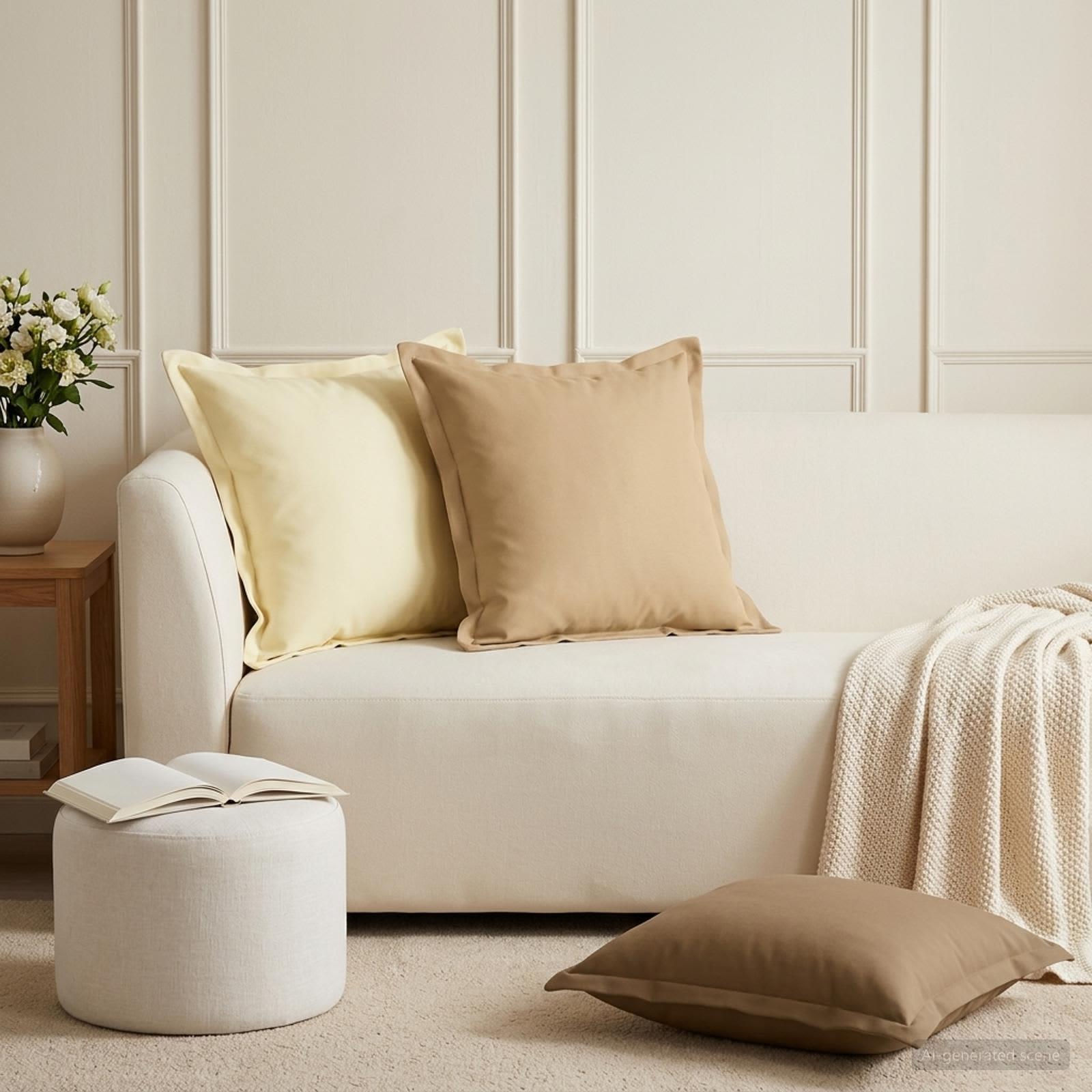vidaXL Pude 12 stk. HOUTEN Beige 50 x 50 cm Polyester