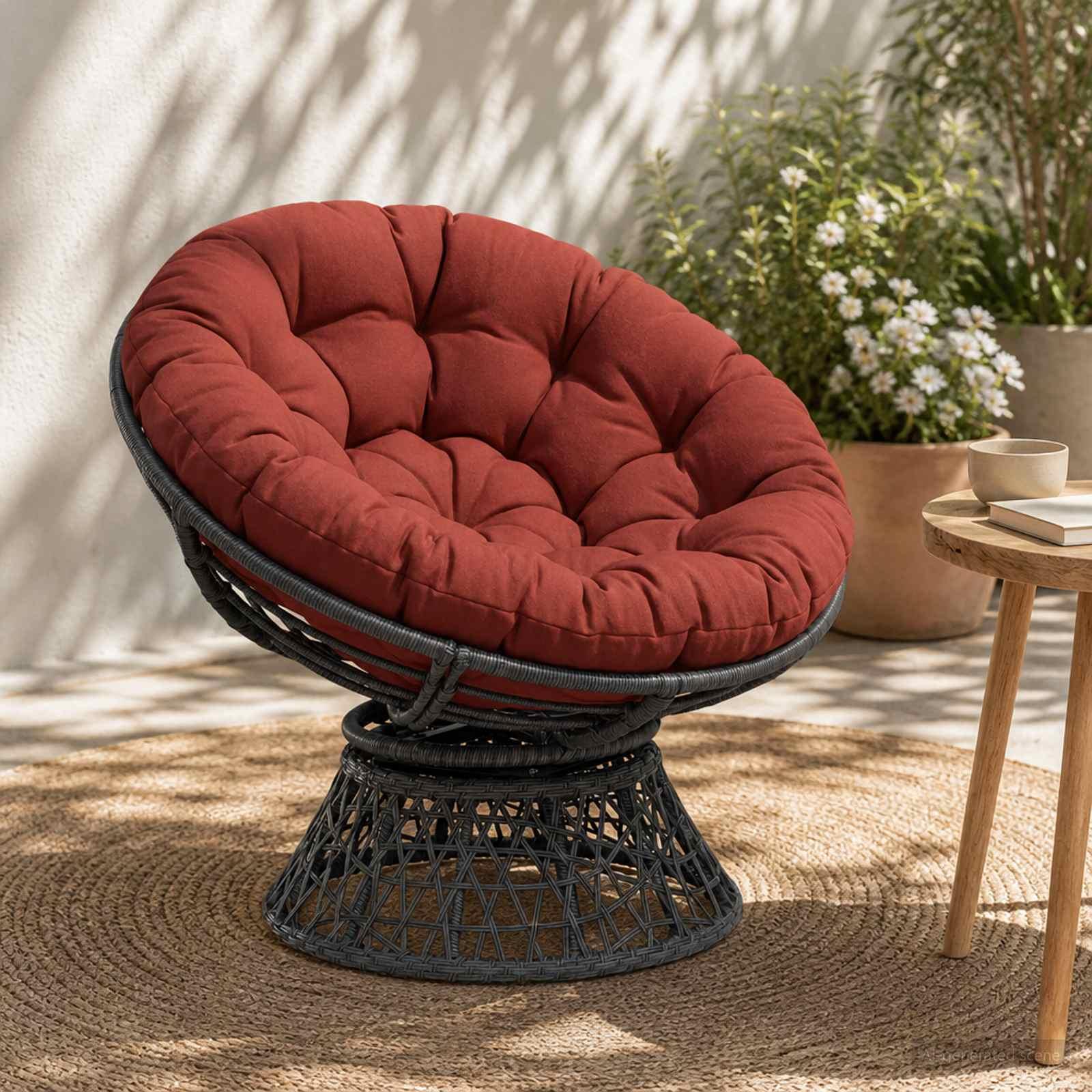 vidaXL Papasan stolspude VIANEN 100% polyester Rød Ø 120 x 12 cm