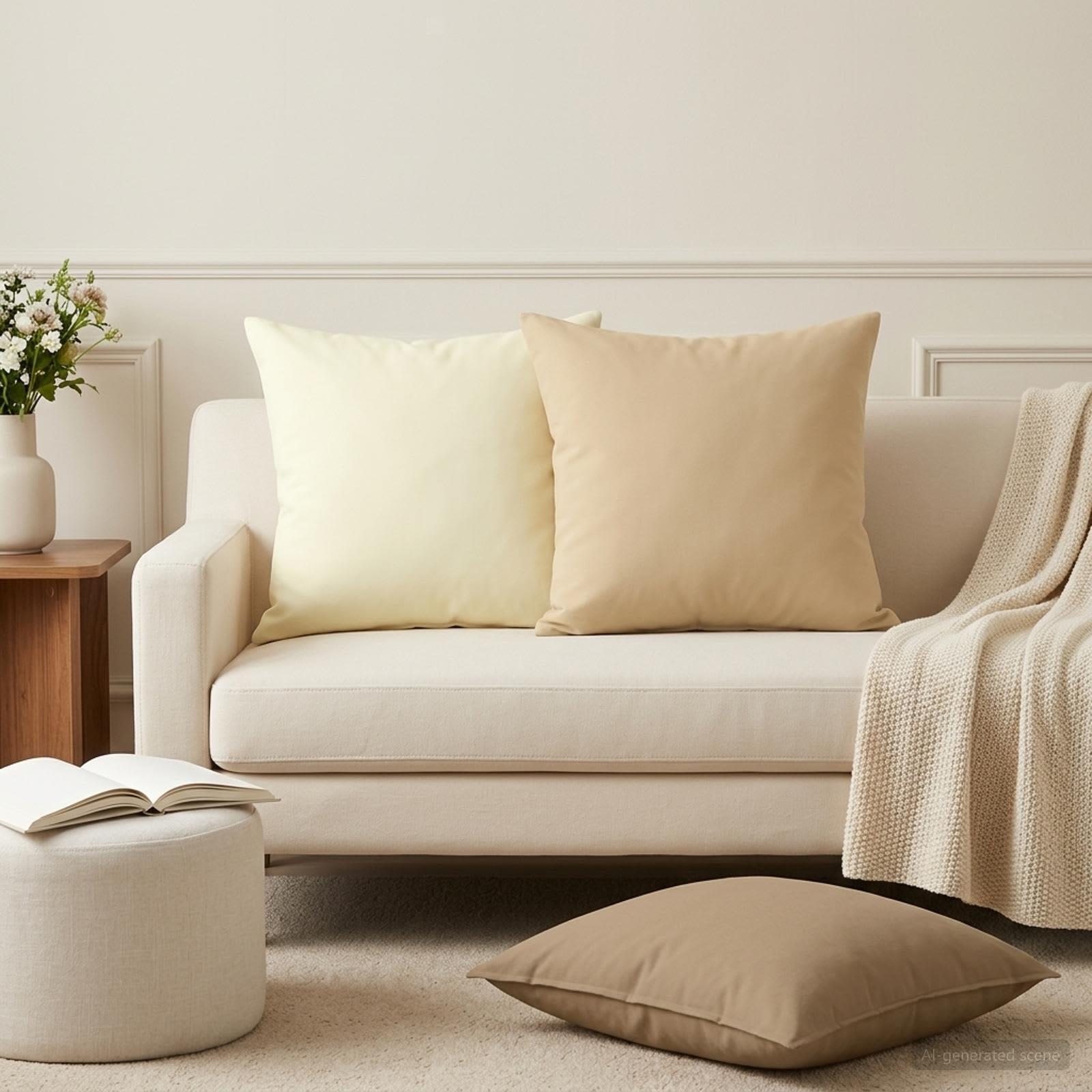 vidaXL Pude 2 stk. HEERLEN Beige 50 x 50 cm Polyester