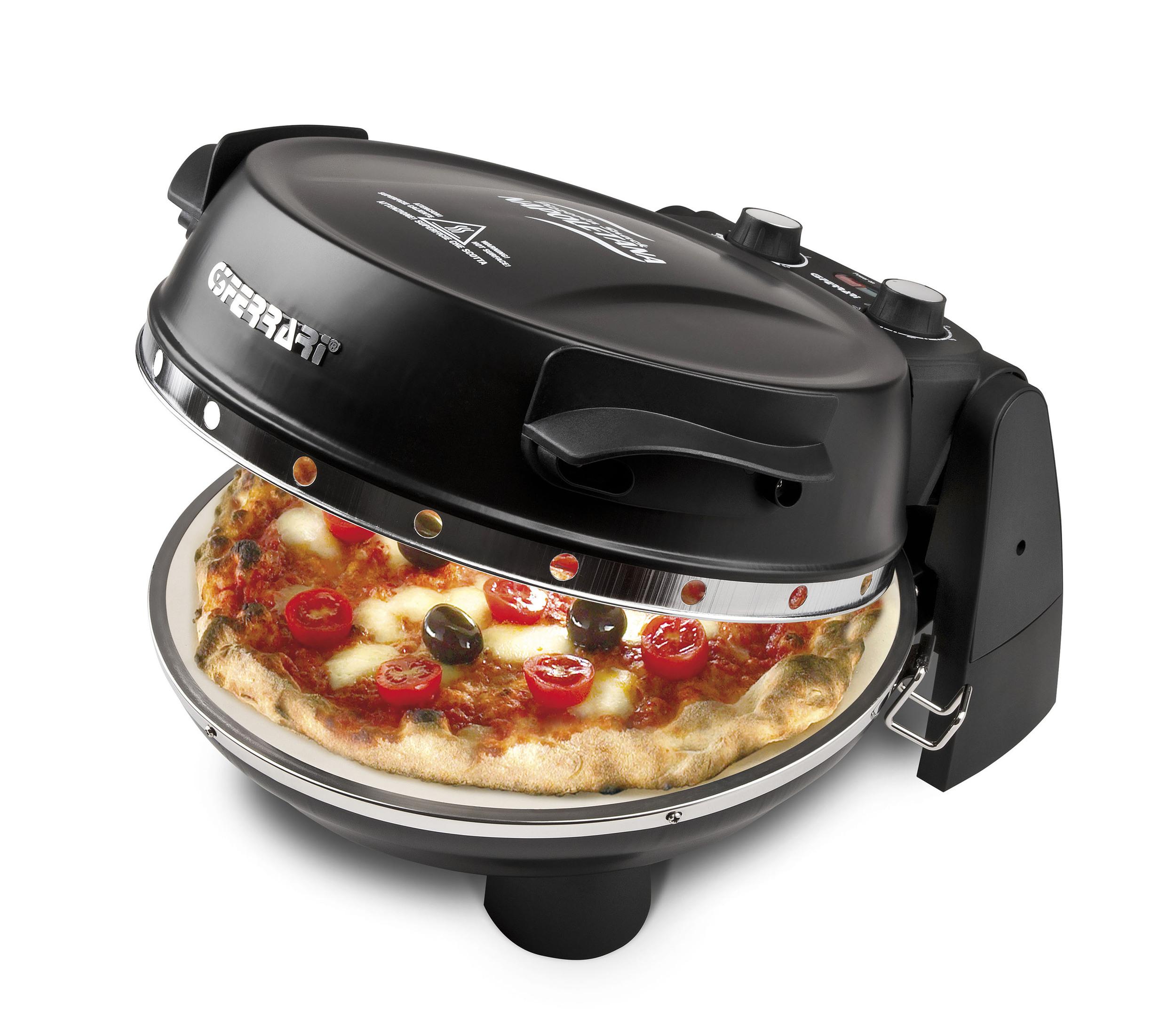 G3FERRARI Pizzaovn Plus Evo G1003210 - sort elektrisk pizzaovn med sten, 31 cm, 1200 W