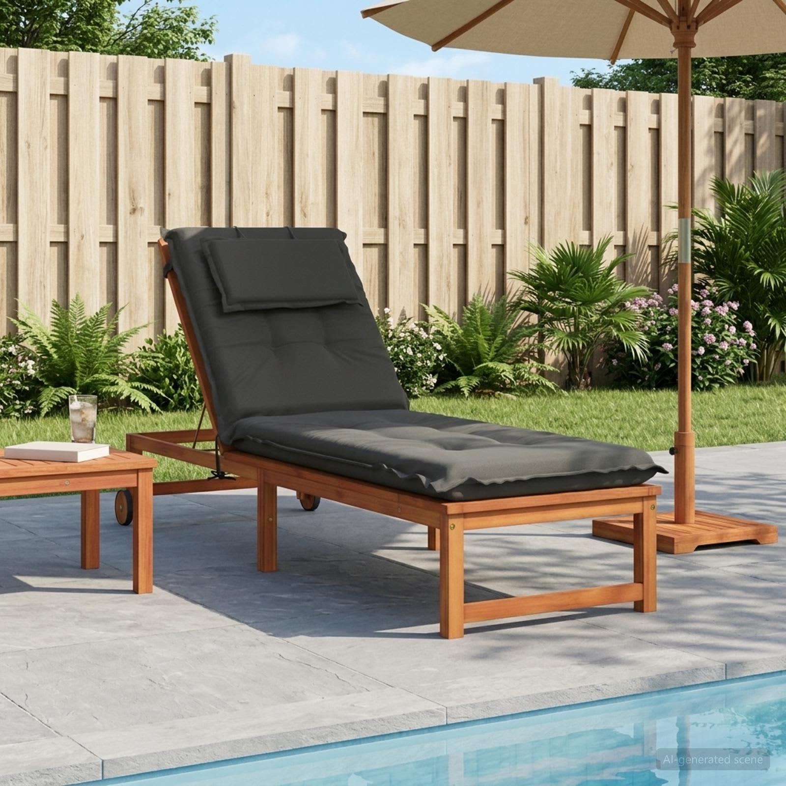 vidaXL Solseng Pude GEMERT 100% polyester Antracit 190 x 60 x 9 cm