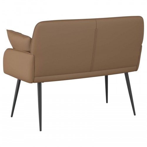 2-personers sofa i kunstlæder med metalben - cappuccino