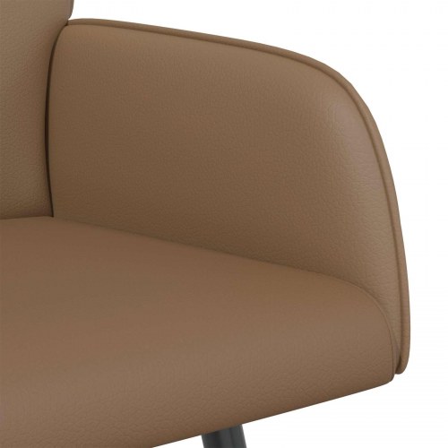 2-personers sofa i kunstlæder med metalben - cappuccino