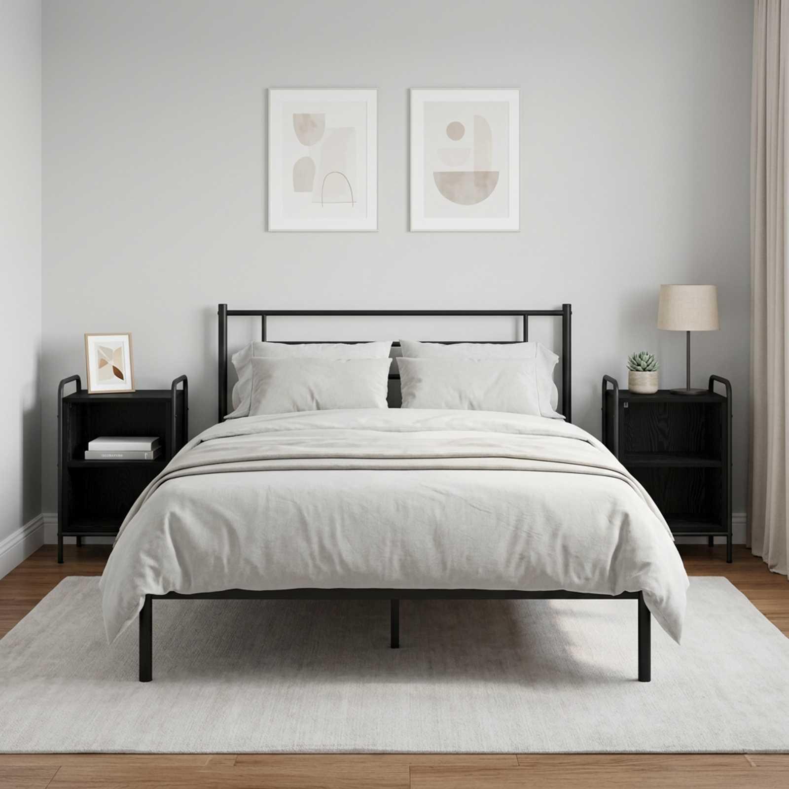 vidaXL Natskab 2 stk. Sort eg 40 x 30 x 60 cm Konstrueret træ
