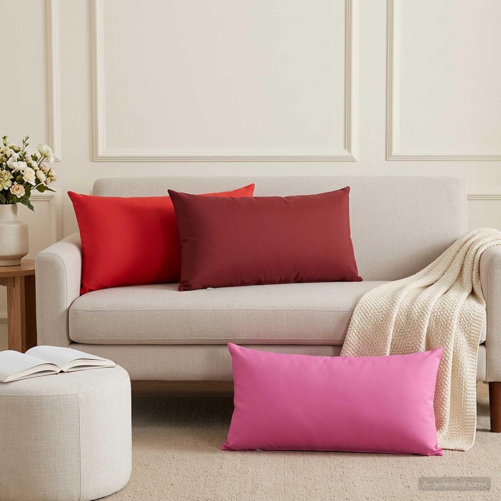 vidaXL Pude 6 stk. HEERLEN Lyserød 40 x 80 cm Polyester