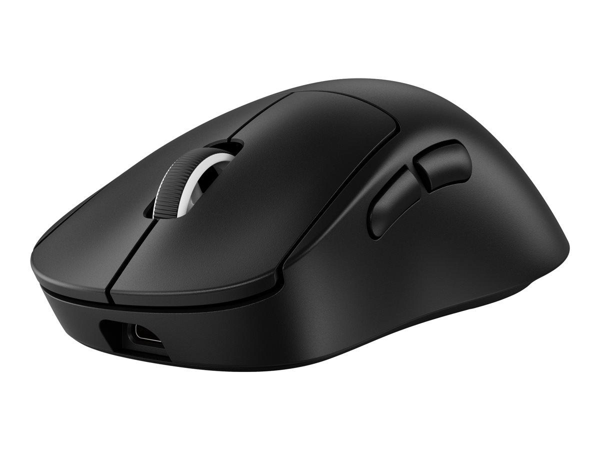Logitech G PRO X SUPERLIGHT 2 DEX - Mus - ergonomisk - højrehåndet - optisk - 5 knapper - trådløs, kablet - 2.4 GHz, USB - sort