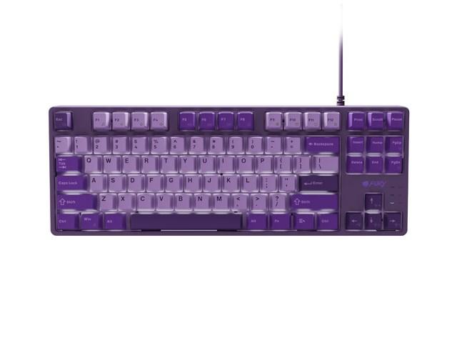 KLAWIATURA DLA GRACZY FURY KANABO K2 US BIALE PODSWIETLENIE MECHANICZNA FIOLETOWA