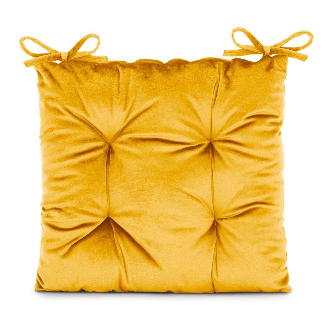 AmeliaHome Kėdės pagalvėlė 40×40 cm garstyčių spalvos AH ALEKSA