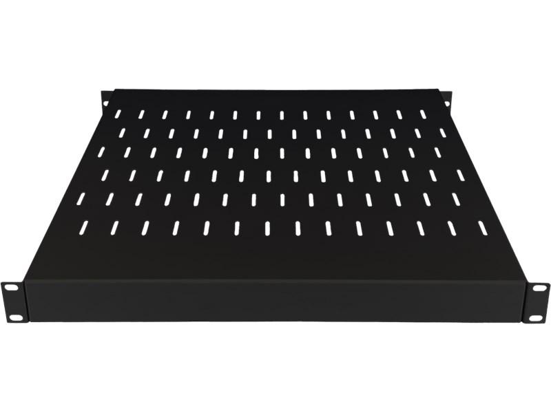 Justerbar 19" rackhylde Alantec 1U 500-900 mm - sort