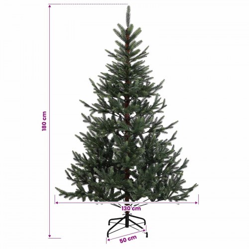 Kunstigt juletræ med julekugler og 300 LED'er - 180 cm, varm hvid