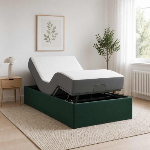 Elektrisk justerbar sengetramme skovgrøn 200 x 80 x 33,5 cm