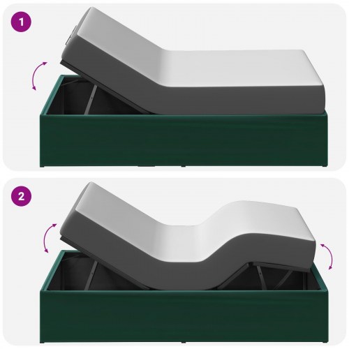 Elektrisk justerbar sengetramme skovgrøn 200 x 80 x 33,5 cm