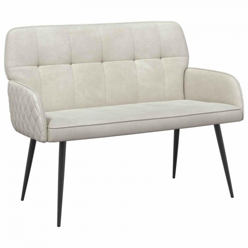 2-personers sofa i cremefarvet fløjl med metalben