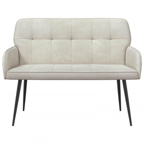 2-personers sofa i cremefarvet fløjl med metalben