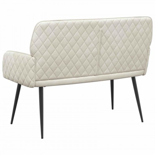 2-personers sofa i cremefarvet fløjl med metalben