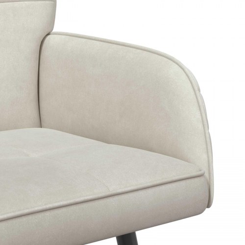 2-personers sofa i cremefarvet fløjl med metalben