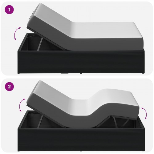 Elektrisk elevationsbund i stål 200 x 70 cm - sort