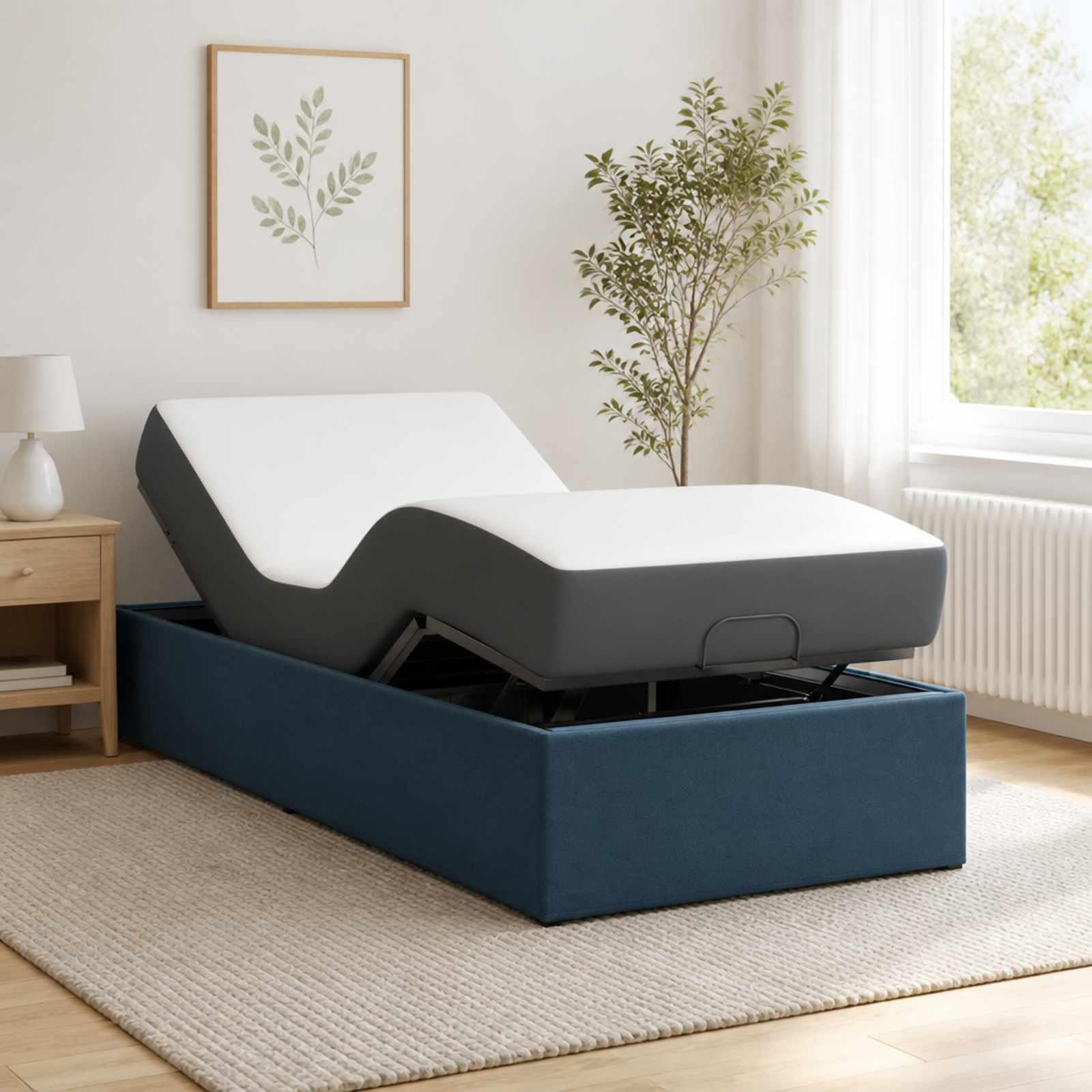 Elektrisk justerbar sengetramme blå 200 x 70 cm