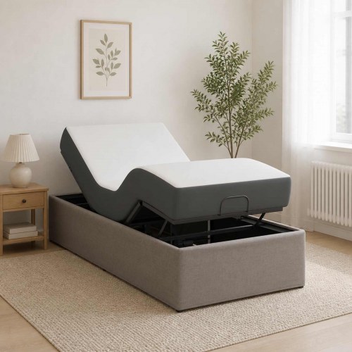 Elektrisk elevationsramme gråbrun 200 x 70 x 33,5 cm