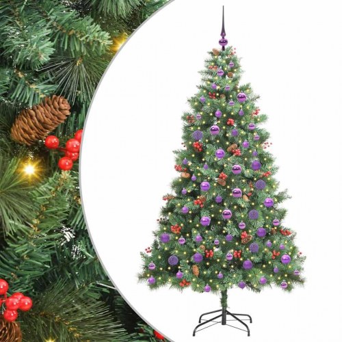Kunstigt juletræ 180 cm med 300 LED - varm hvid