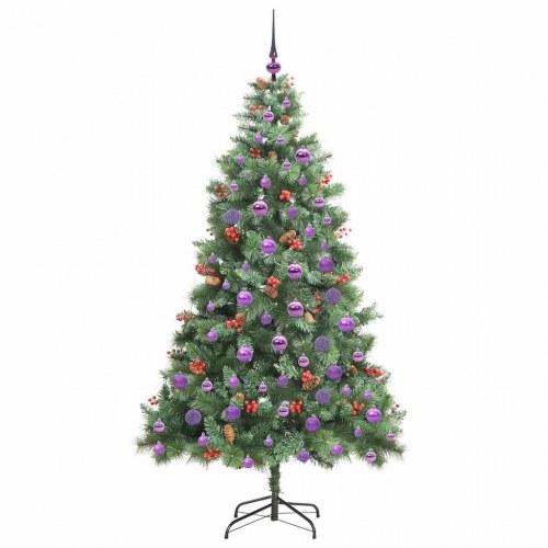 Kunstigt juletræ 180 cm med 300 LED - varm hvid