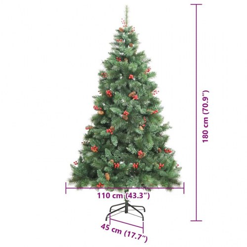Kunstigt juletræ 180 cm med 300 LED - varm hvid