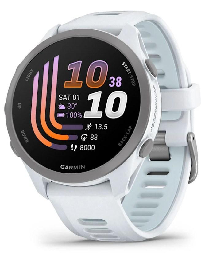 Garmin Forerunner 170 Music GPS-løbeur - 1.2" AMOLED Skærm, 80 Indbyggede Sports Apps - Hvid