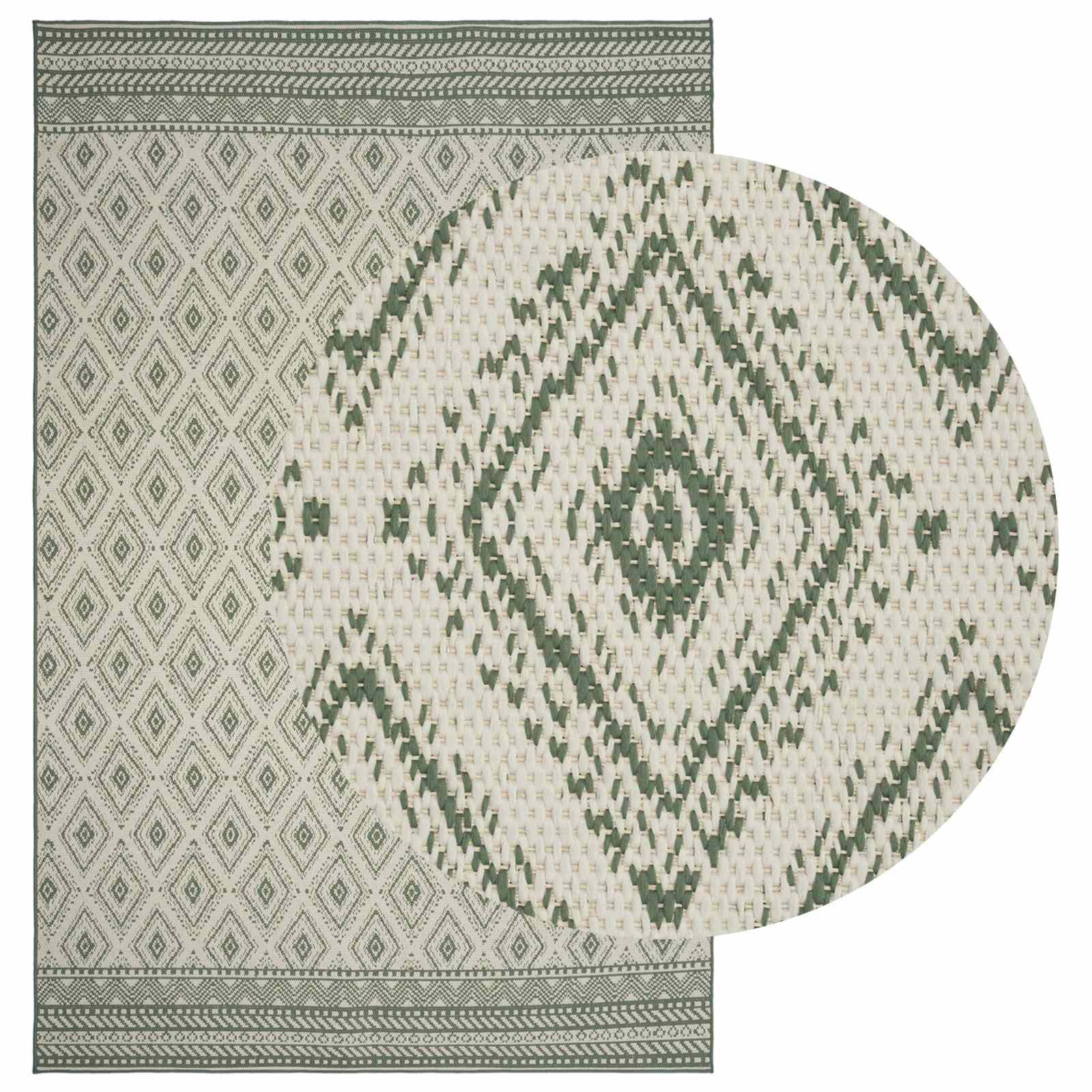 vidaXL Område tæppe OLITE Naturlig og Grøn 160 x 230 cm PET