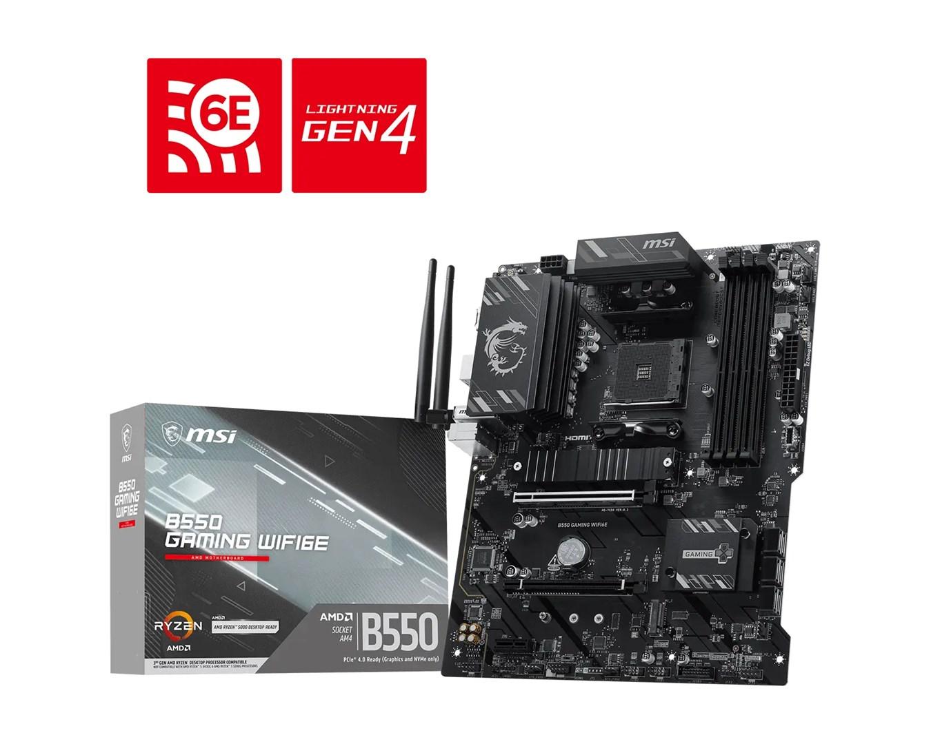 MSI B550 GAMING WIFI6E Bundkort - AMD B550 - AMD AM4 - DDR4 RAM - ATX