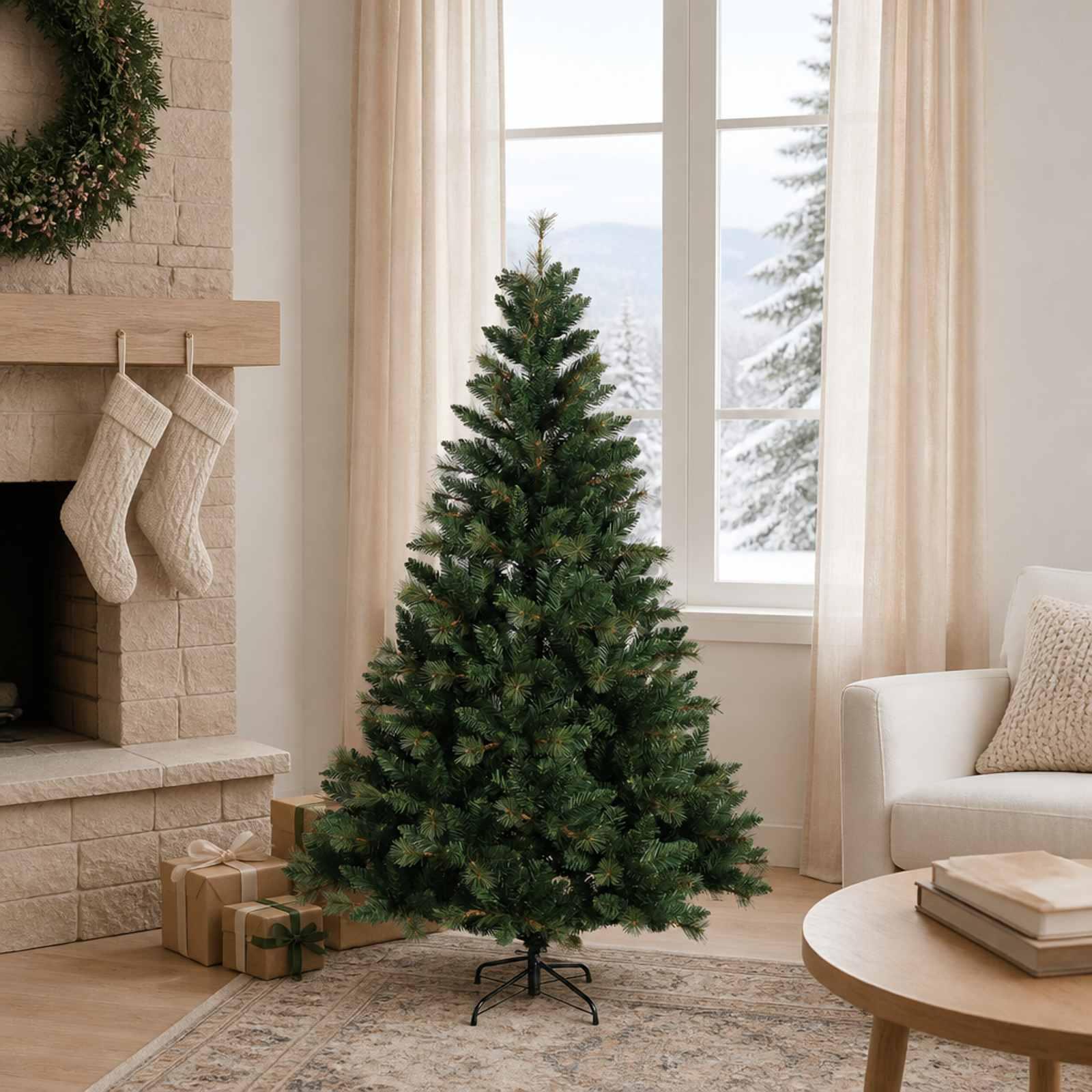 vidaXL Kunstigt Hinged Juletræ 120 cm PVC og metal Grøn