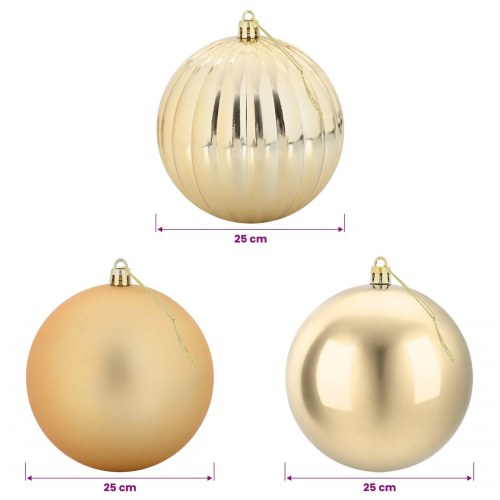Julekuglesæt 3 stk. - guld, Ø 25 cm