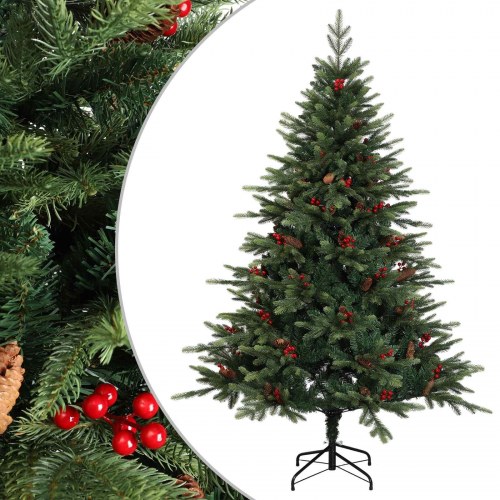 Kunstigt hængslet juletræ 180 cm - grøn