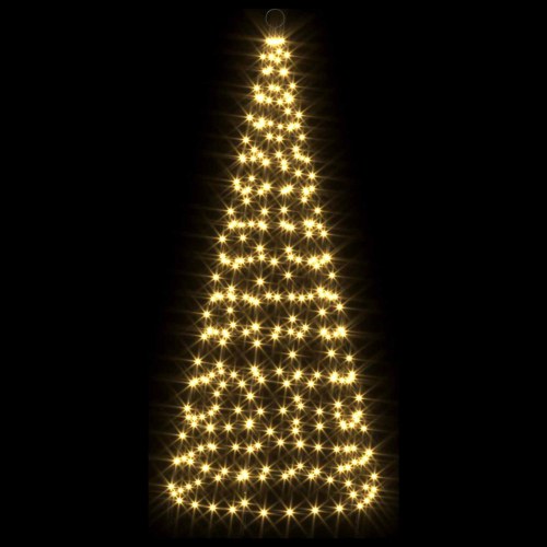 Juletræslys med flagstang og jordspyd - 180 cm, 200 LED, varm hvid
